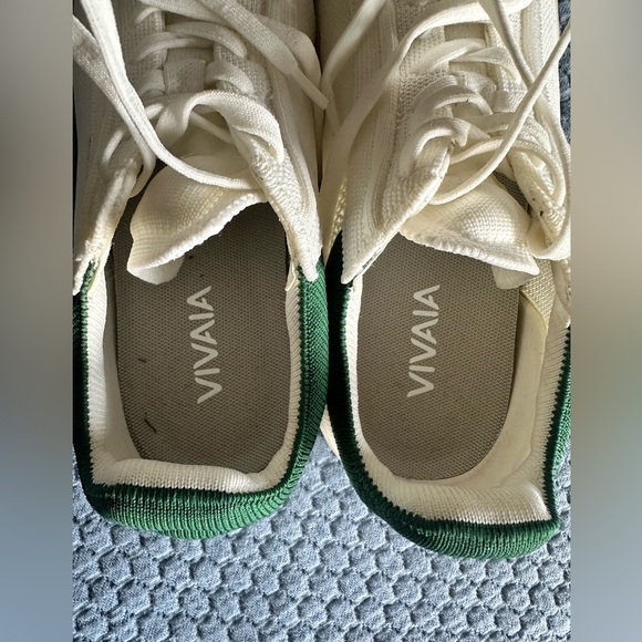 Vivaia Women's White and Green Sneakers - Picture 2 of 10